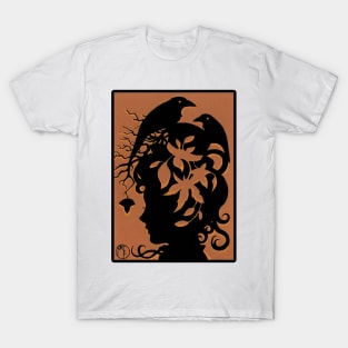 Autumn Spirit Silhouette - Black Outline Version T-Shirt